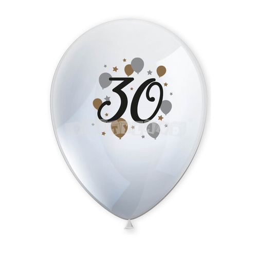 Latexové balóny 30 rokov, 6ks