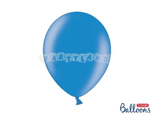 Metalický balón -kvetinovo modrý