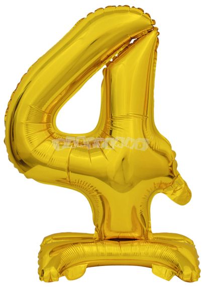 Mini Balón v tvare čísla 4 zlatý, 38 cm