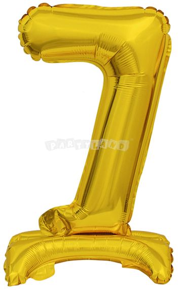 Mini Balón v tvare čísla 7 zlatý, 38 cm