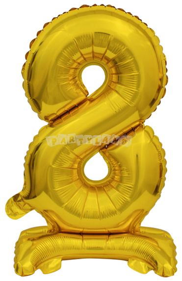 Mini Balón v tvare čísla 8 zlatý, 38 cm
