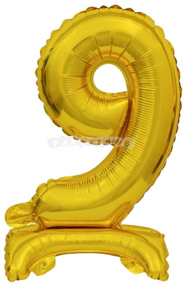 Mini Balón v tvare čísla 9 zlatý, 38 cm