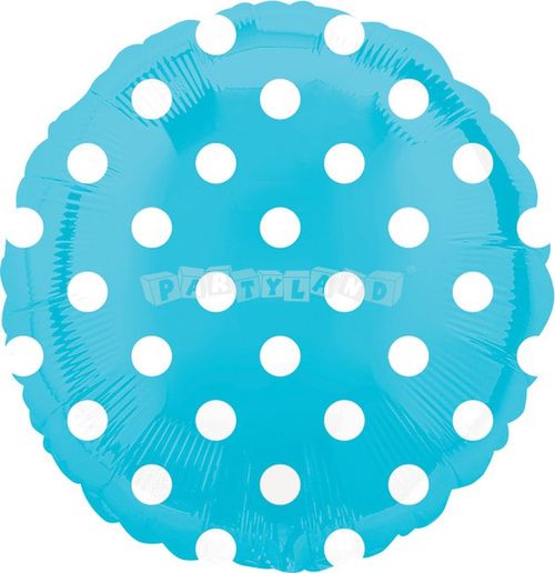 Modrý balón 43 cm s bielymi bodkami