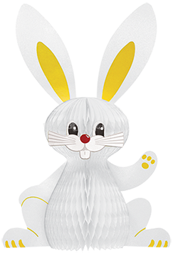 Papierová dekorácia zajac biely 28cm