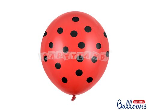 Bodkovaný balón červeno čierny