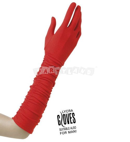 Plisované rukavice červené