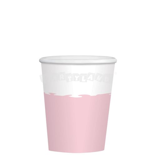 Poháre bielo-ružové 250 ml - 8ks