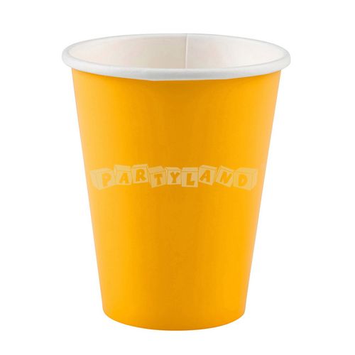 Papierové poháre žlté - 8 ks, 250 ml