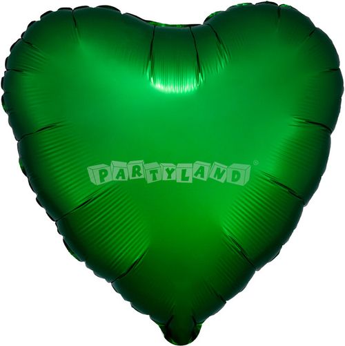 Saténový balón srdce zelené 43cm