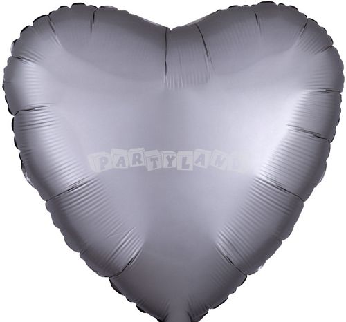 Saténový balón srdce strieborné 43cm