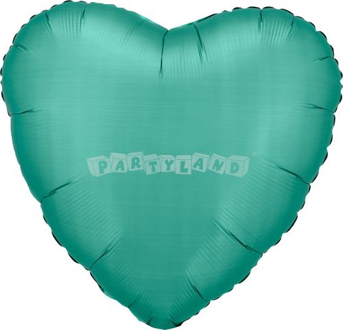 Saténový balón srdce tyrkysové 43cm