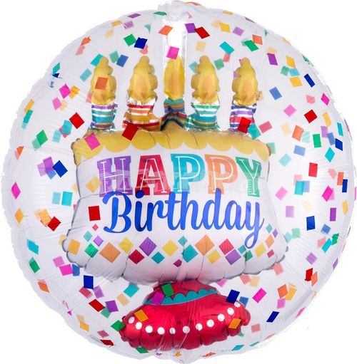 Torta Happy Birthday 60 cm fóliový balón