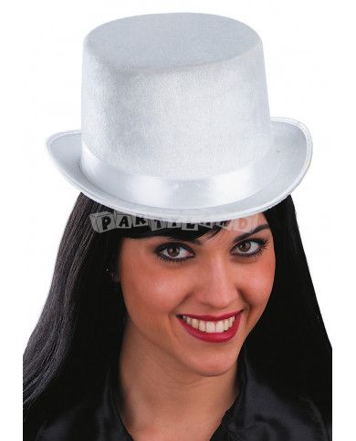 Zamatový klobúk biely